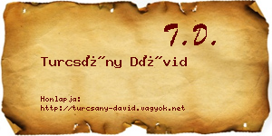 Turcsány Dávid névjegykártya